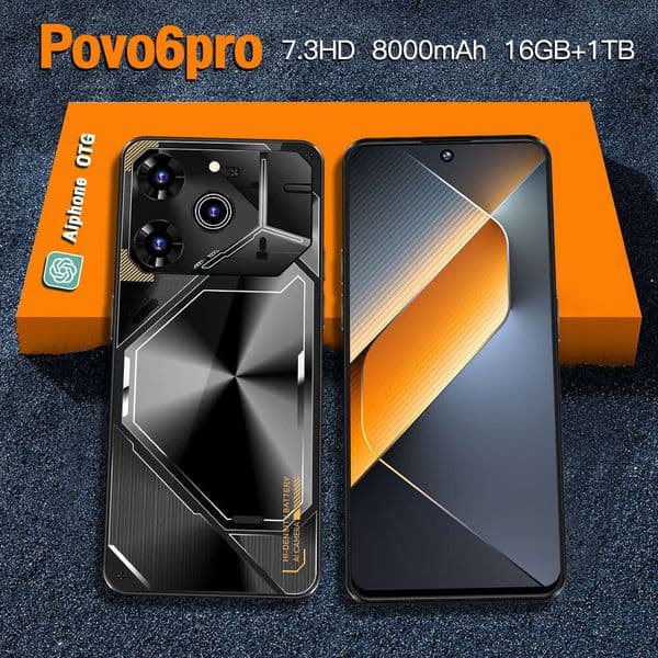2025 New The new Povo6 flagship 7.3-inch 5g smartphone Unlock Touch Screen Phone Androids Camera Telephone HD Display Face Recognition