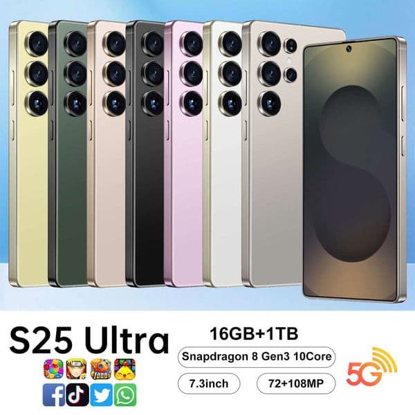 S25Ultra mobile phone new 16GB+1TB 5G ultra clear 7.3 2025 New style large screen Android 13