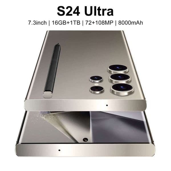S24Ultra 7.3-inch screen Android 16+1T smart 4G mobile phone Unlock Touch Screen Phone Androids Camera Telephone HD Display Face Recognition in stock.