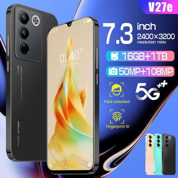 New V27e large 2025 screen 7.3-inch 2GB+16GB Android 5G phone