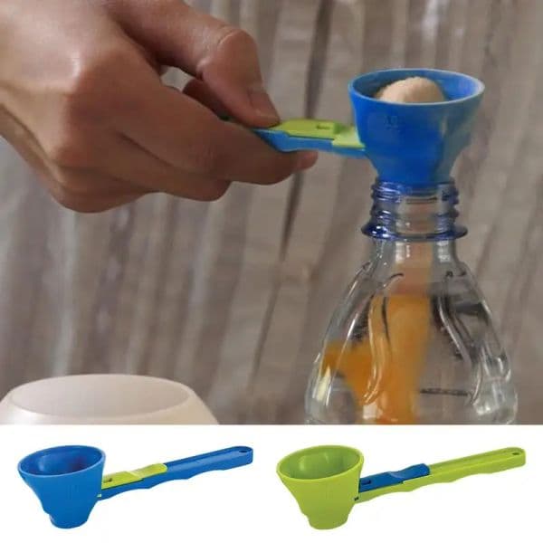 2-in-1 Measuring Scoop with Funnel Kitchen Spoons Funnel Scoop for Coffee Measuring Protein Powder Funnel for Coffee Dry Goods