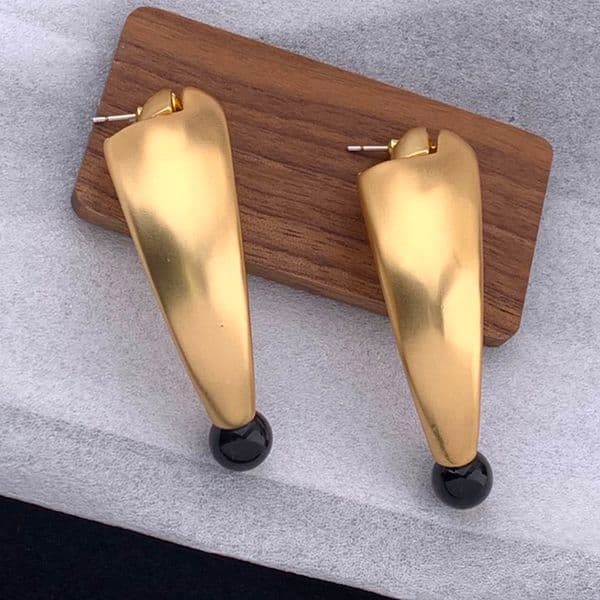 Facial Feature Series Nose Ear Stud Earrings Abstract Dual Color Design Modern Art Inspired Jewelry Electroplated Finish for Bold Style Lovers