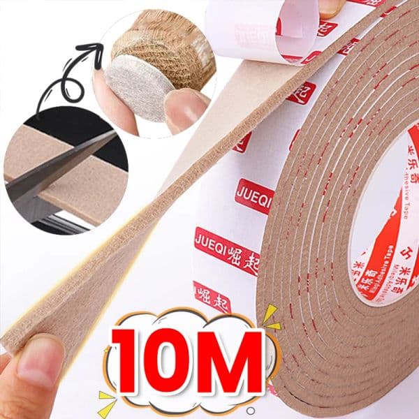 5/1roll 2M Felt Chair Leg Pads Tape Self-Adhesive Anti-slip Furniture Sliding Strip Mat Floor Protector Wear-resisting Stickers