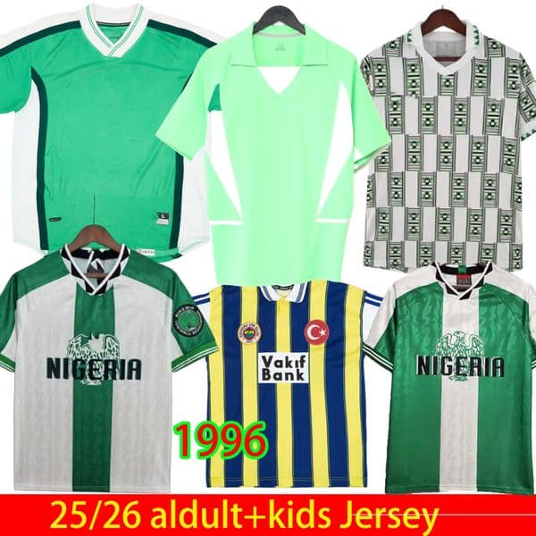 2002 RETRO Nigeria OKOCHA SOCCER JERSEYS 94 96 98 Nigerian football Shirt AMOKACHI KANU BABAYARO FINIDI classic uniform