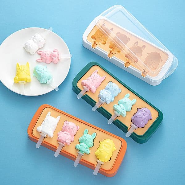 Summer food grade homemade popsicle mold, household cheese stick cute cartoon children's DIY ice making box