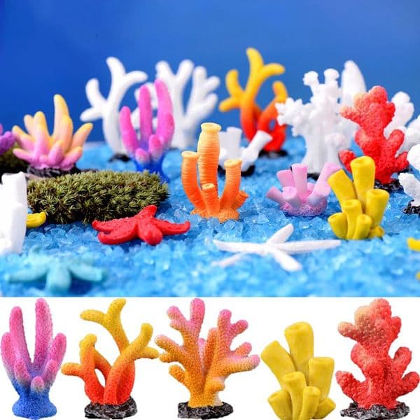 Aquarium Artificial Coral Landscape Ornaments Garden Fish Tank Decor Resin Reef Rock Making Simulation Starfish DIY Background