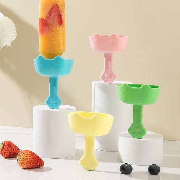 Creative cat stand cartoon mold homemade stick with cover holder for children to eat ice cream complementary food tray