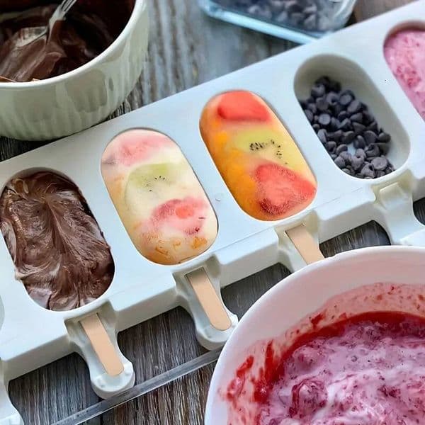 3-Pack Molds - BPA and PVC Free Plastic Popsicle Molds, Multifunctional Kitchen Accessories for Ice Cream, Pudding, Jelly,
