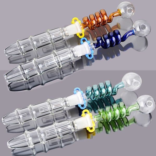 Kit Set Thick Glasses Water Pipe Hookahs Smoking Glass Pipes Oil Burner Pipe Water Bongs Bubbler 14mm 10inch 8inch