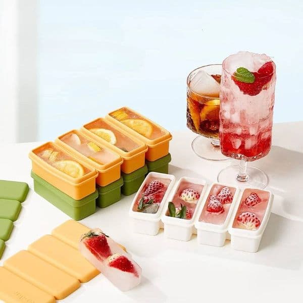 Stick Bar Long Mold DIY Freezer Cube Tray Jelly Pudding Icecream Bear Drink 4 Grids Ice Making Tools Kitchen Supply