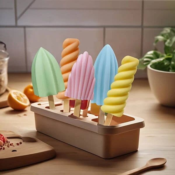 1pc, Creative Silicone Cream Ice Cube Box, Household Popsicle Mold, Safe fast