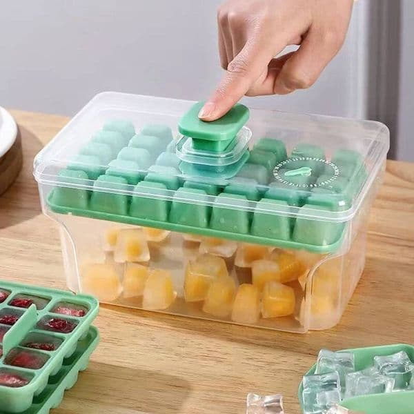 34/68Grids Press Mould CompartmentFood Grade BoxFreezer Cube MakerHomemade Ice Storage Box for Home Use