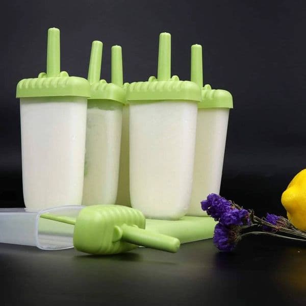 Green Food Grade Silicone Molds with Sticks Popsicle Maker Ice Pops - BPA Free Mold Kit for Homemade Popsicles