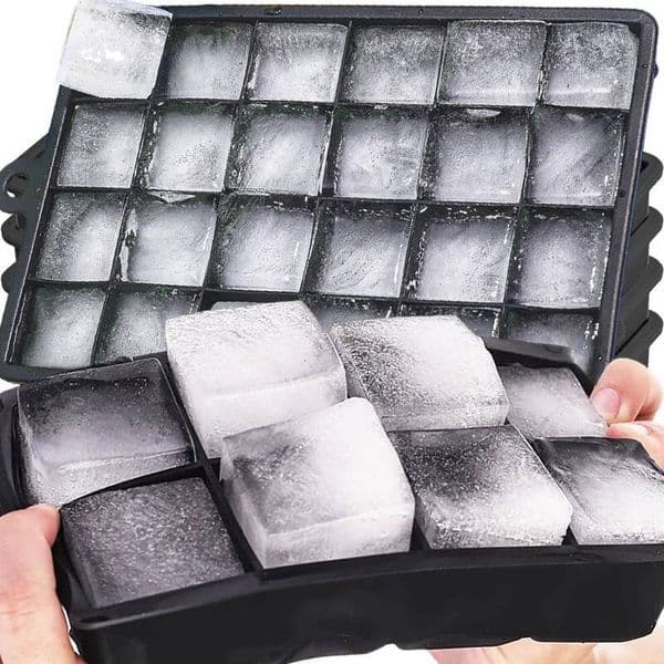 Reusable Silicone Mold Square Cube Molds With Lid Whiskey Tail Freezer DIY Ice Maker Barware Kitchen Gadgets