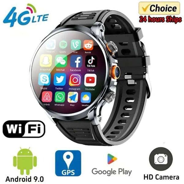 H18 Smart Watch 1100mAh Battery 1 95 Inch IPS Screen 128GB ROM 500W Camera GPS WIFI Heart Rate Monitor Android 9 0 Smartwatch
