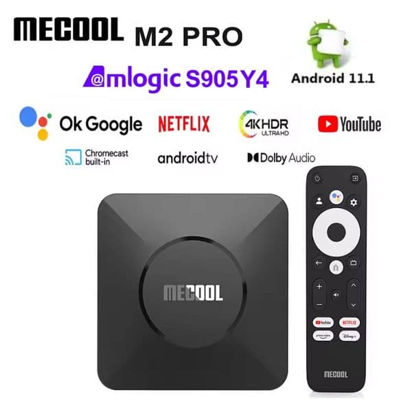 NEW MECOOL M2 PRO Smart Android 11.0 TV Box Amlogic S905Y4 BT5.0 NETFLIX 4K HDR Google TV D0by Audio Dual Wifi