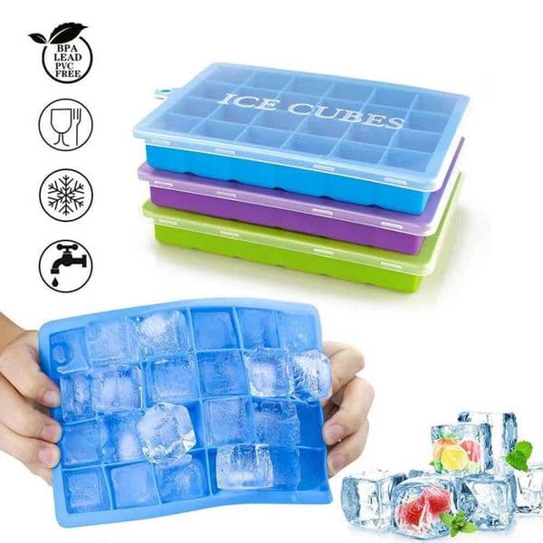 24 Grids Silicone Ice Cube Tray Molds Square Shape Ice Cube Maker Fruit sicle Ice Cream Mold for Wine Bar Drinking Dropship W250522