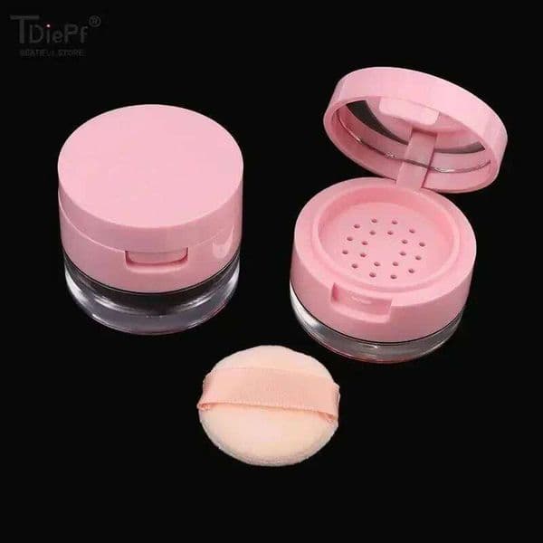 3G/5G Mini Box Portable Plastic Empty Loose Powder Container With Sieve Mirror Cosmetic Jar Travel Make Up Accessories