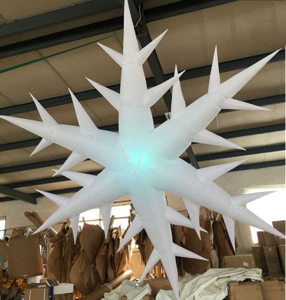 Hanging LED Inflatable Star Spire Decor for Bar Stage and Festival Ceiling Art Installation
