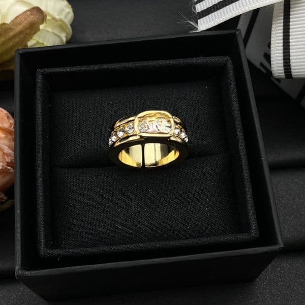 Designer Ring Letter Ring Fashion Flower Rings Luxury 18K Gold Plated Jewelry Wedding