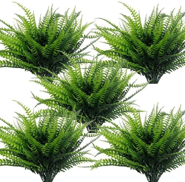 Fake Plastic Plants Decorations With 7 Branchs UV Resistant For Outdoor Home Kitchen Decor Garden Decoration Artificial Plants