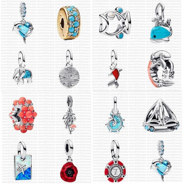 NEW charms luxury jewelry Summer New Marine Shell Series 925 silver Charm fit bracelet necklace for women Designer heart pendant Valentine's Day party gifts with box