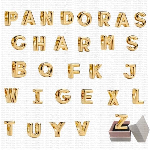 NEW charms Golden 26 English letter beads Charm fit bracelet necklace for women Designer luxury jewelry heart pendant birthday party gifts with box