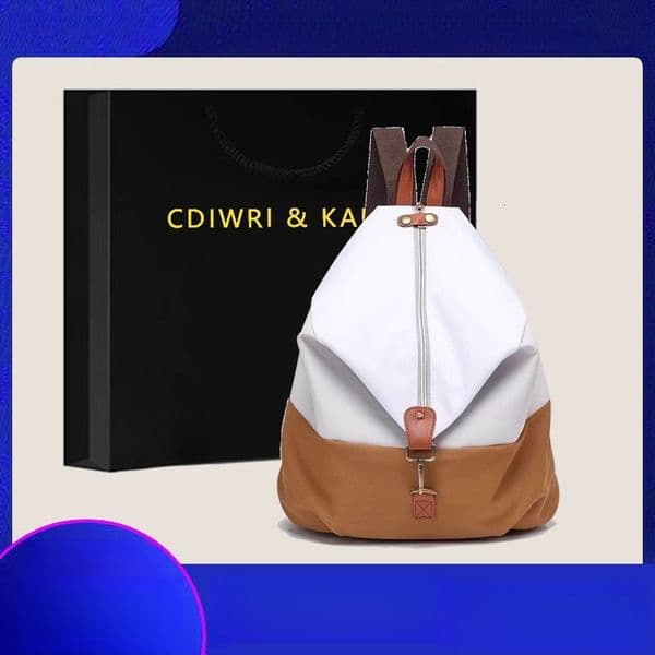 Top quality Brand High Quality New Style design sense niche travel leisure color blocked canvas simple women's backpack New Free Delivery Designer Bag