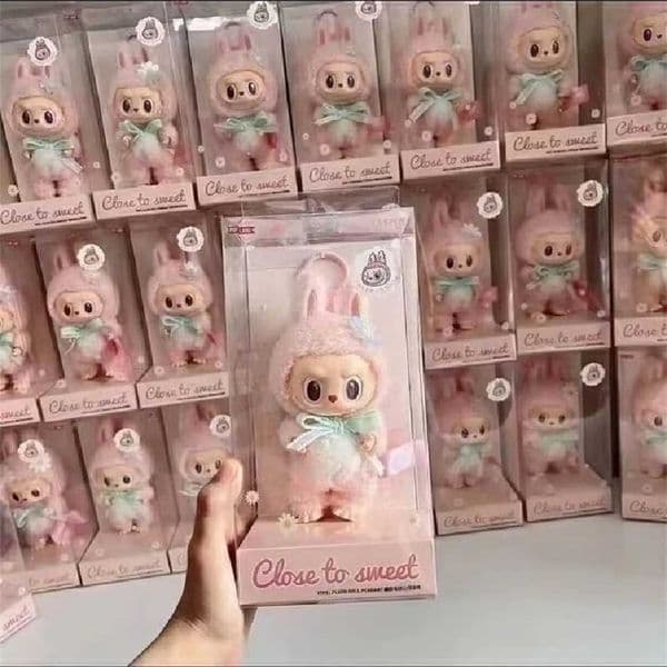 Copy High Quality Version New Product Labubu Sweetheart Mokoko First Generation Plush Pendant Vinyl Pulling Cloth Hanging 50% off outlet online