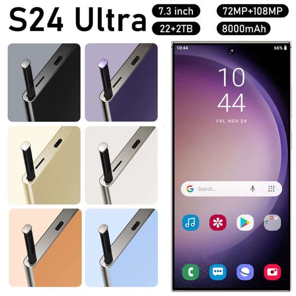Smartphone True 4G S24 Ultra Built in Pen 7.3-inch Large Screen Android 8.1 16+1T