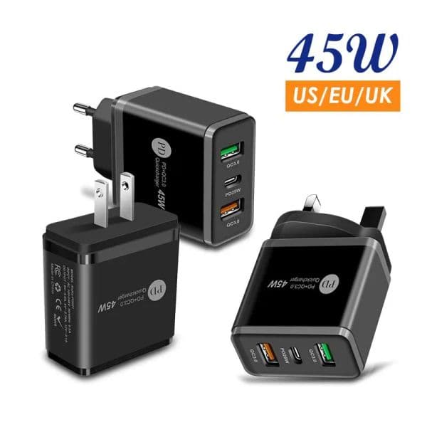 QC3.0 PD 45w sankou Fast Charger Type-c Charging Head Fast Charge Protocols Intelligent Charger for Smart Phone no retail box