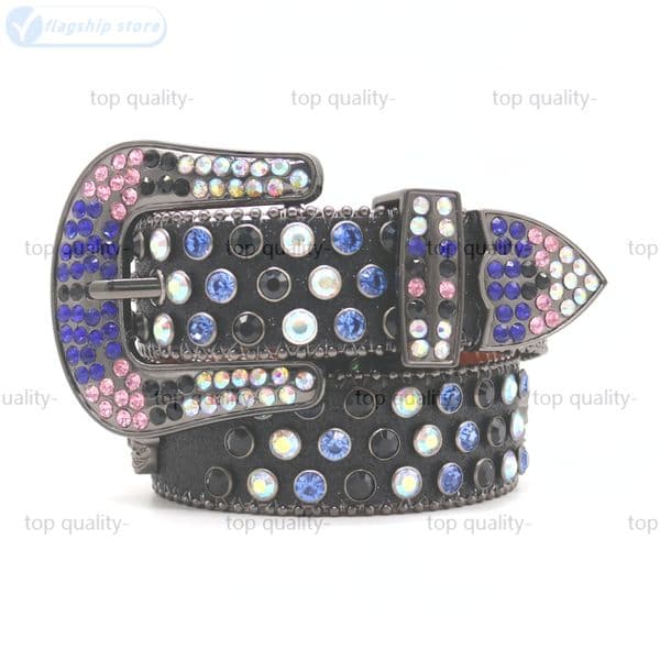 top quality-designer belt bb belt simon mens belt for women shiny diamond belts black on white multicolour with bling rhinestones as gift waistband Factory wholesale