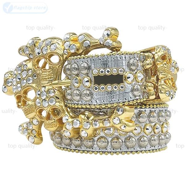 top quality- 2025 The most stylish Luxury bb belt skull buckle and soft and comfortable high quality artificial Designer belt body