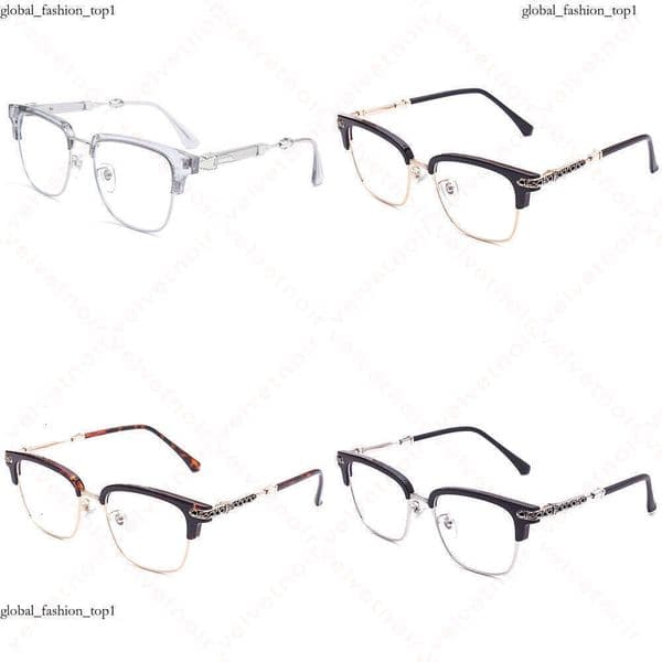 chrome sunglasses glasses Designer glasses Women's sunglasses square plate metal logo men's flat glasses can be matched with myopia frame accessories f72