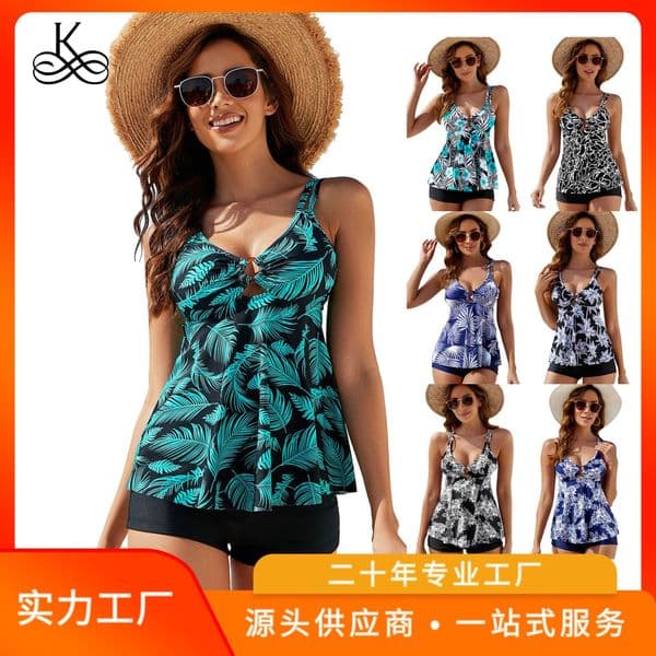 Designer Bikinifree Shipping 2025 New Designer Shoes 2025 Women's New Printed With Concealed Belly And Flat Corner Conservative Split Swimsuit