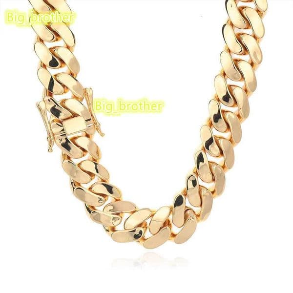 Factory Custom 18MM Real S925 Silver 9k 10K 14k 18k Solid Filled Gold Yellow Gold Miami Cuban Link Chain Necklace Bracelet Set