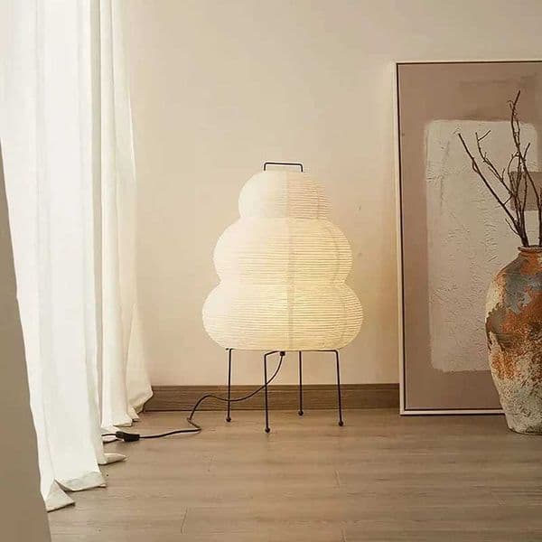 Japanese Design Akari Noguchi Yong Table Lamp White Rice Paper Decorative Desk Lights for Bedroom Living/Dining Room Study Loft W250528