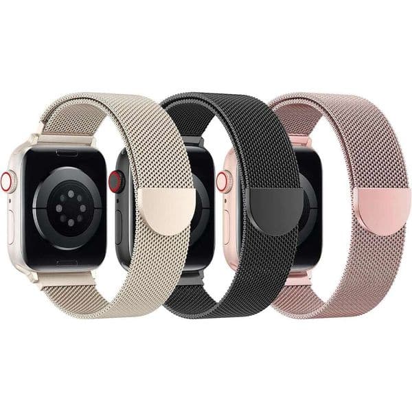 Apple band Smart wearables ,Three watch straps, Women 40mm 41mm 38mm 42mm 44mm 45mm 49mm 46mm Series 10 9 8 7 6 5 4 3 2 1 Ultra SE, Stainless Steel Metal