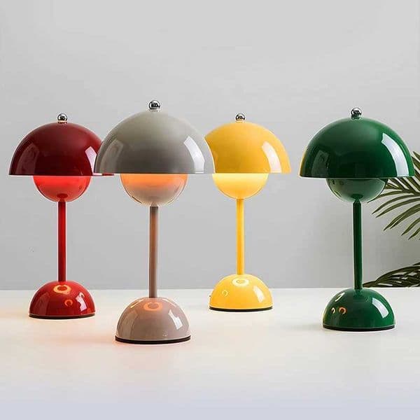 Rechargeable Alloy with ABS Table Lamp 3 Speed Adjustment Indoor Lighting Fixture Flower Bud Desk Lamps Home Decor Night Light W250528