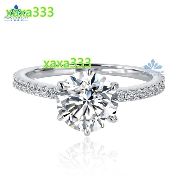 8mm 2ct Round Cut Diamond Wholesale Six Claws Silver Ring Deliver Worldwide S925 Moissanite Engagement Ring