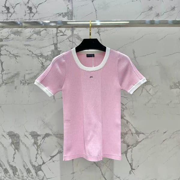 T-shirts women's Designer T-shirts for woman luxurious short-sleeved T-shirt top youthful round-neck slimming color-blocking short-sleeved knitted T-shirts top