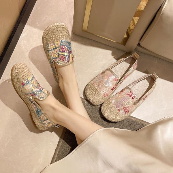 2026 New Women s Shoes New Breathable Fashion Fisherman fashion s Women s Shoes Spring New Retro Linen Weaving Shoes Casual Designer Lace Flat Shoes Versatile Shoes