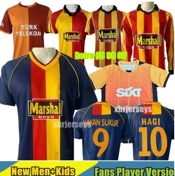 1998 2000 Galatasaray HAGI Retro Mens Soccer Jerseys 93 94 ICARDI OSIMHEN CAPONE HAKAN Home Yellow Red 3rd 24 25 26 Football Shirts Short Sleeve Vintage Adult Uniforms