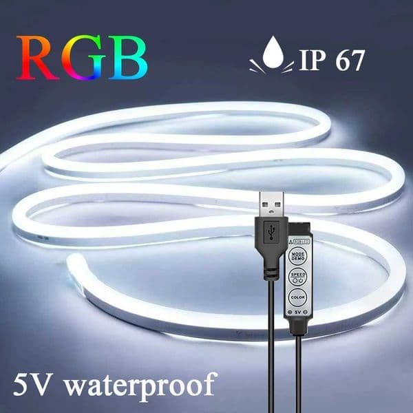 LED Neon Light Strip With 5V USB RGB IP67 Waterproof Flexible Strip Suitable for Home and Outdoor Decorative Light Strips W250530