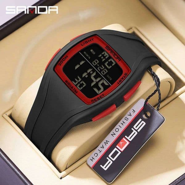 2025 New Model Sanda 9054 Multiple Function Barrel Shape Waterproof Electronic Movement Outdoor Sports Teenagers Wrist Watch