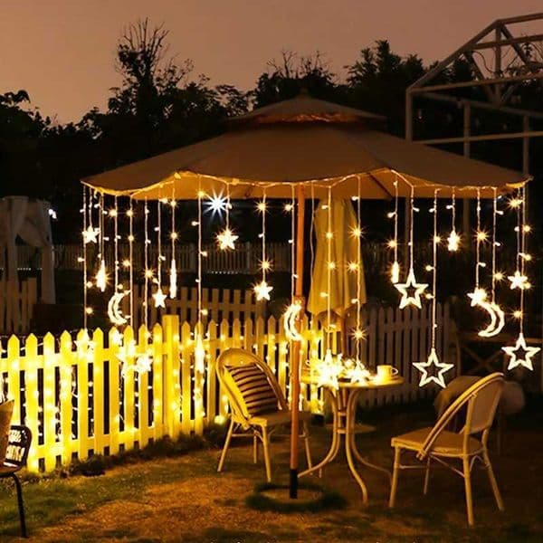 Moon Star USB Battery Powered Curtain LED Indoor String Light For Christmas Wedding Bedrooms Living Room Holiday Decorative Lamp W250530
