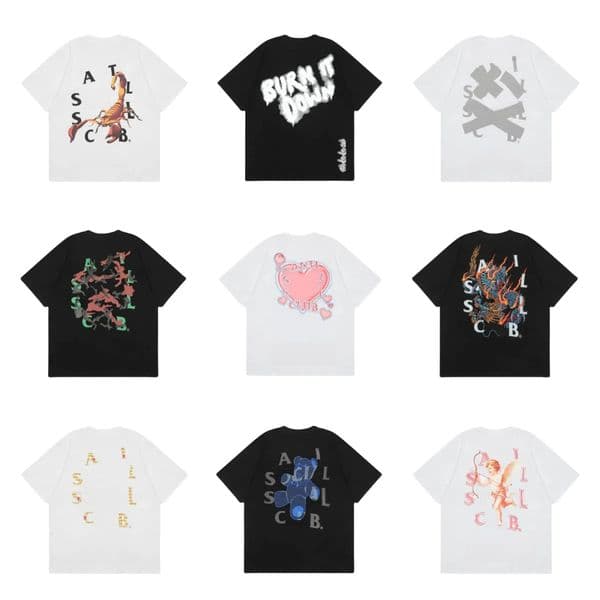 Unisex Stylish Logo Printed Tees Durable Comfortable Clothing
