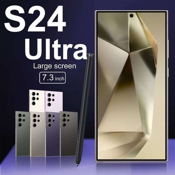 Phone S24 Ultra True 4G Android 11 Built-in Pen 7.3 Inch Large Screen 13.0million Pixels (2+16) Octa-Core