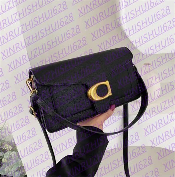 2025 Women Fashion Bags Gold Metal Letters Button Shoulder Bag Luxury Handbag Square Leather Crossbody Bag Designers