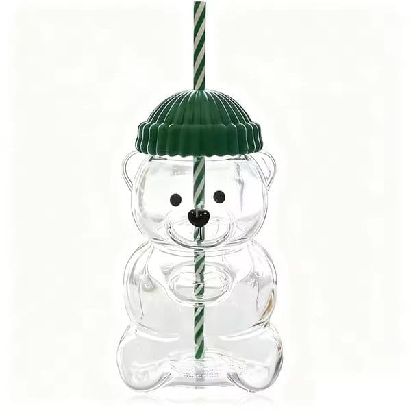 Star Coffee Star Limit Bear Straw Cup Coffee Cup Milk Cup Glass Straw Cup Lovely Gift by sea